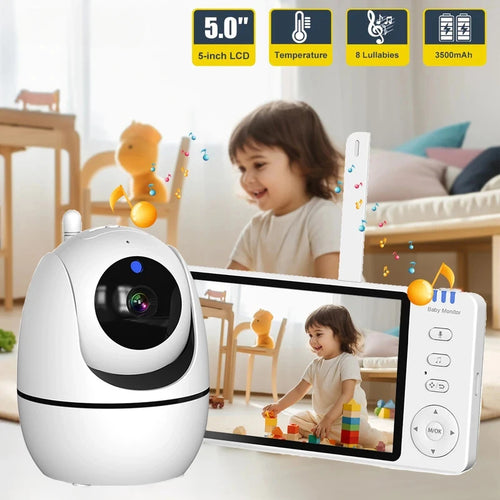 מוניטור תינוק ABM501 מסך 5 אינץ ומצלמת PTZ